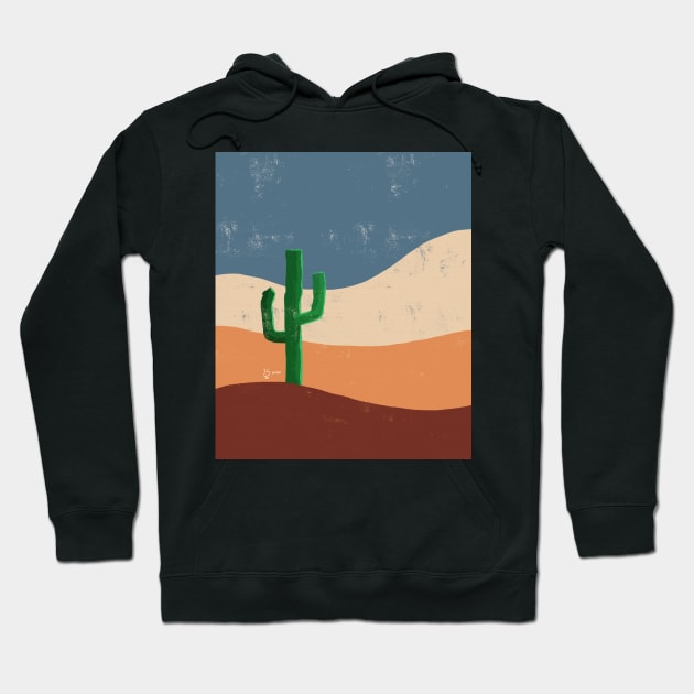 Desert Cactus Minimalist Artwork Gift Hoodie by teeleoshirts